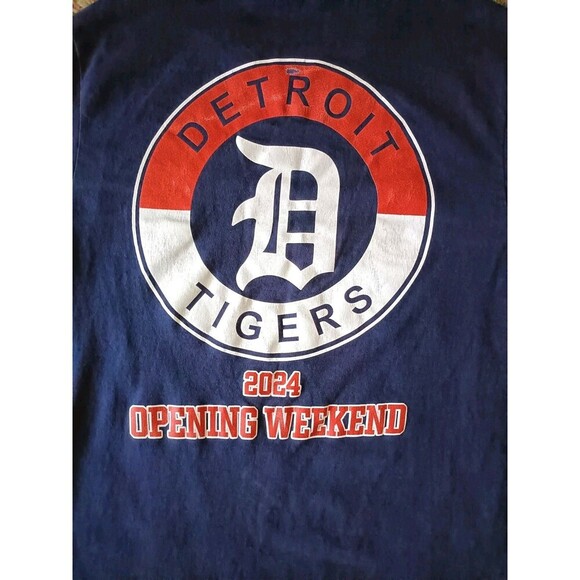 Detroit Tigers T-Shirt Men's Medium Navy Blue Short Sleeve - Picture 5 of 7
